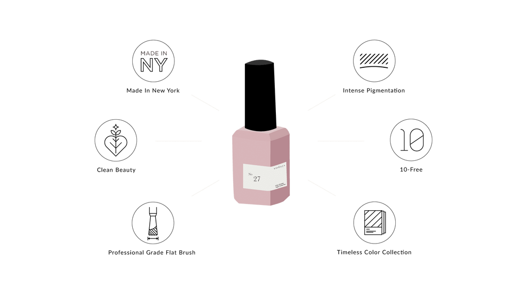 Sundays nail polish in Canada. Non-toxic, 10 free and vegan beauty. Beautiful variety of colours. This powder rose is a fan favourite! We love how rich and even the pigment is and it goes on evenly. The prettiest colour for summer or winter.