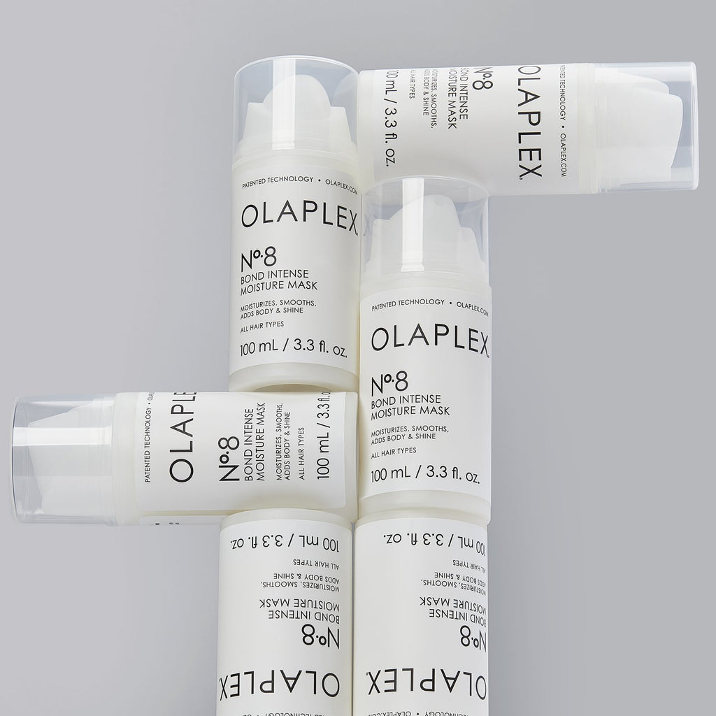 Olaplex No.8 Bond Intense Moisture Mask 3.3oz. Infused with patented OLAPLEX Bond Building technology, this highly concentrated reparative mask adds shine, smoothness & body while providing intense moisture to treat damaged hair. Repair damaged hair with this incredible treatment that will make your hair so visibly healthy, you can skip the styling.