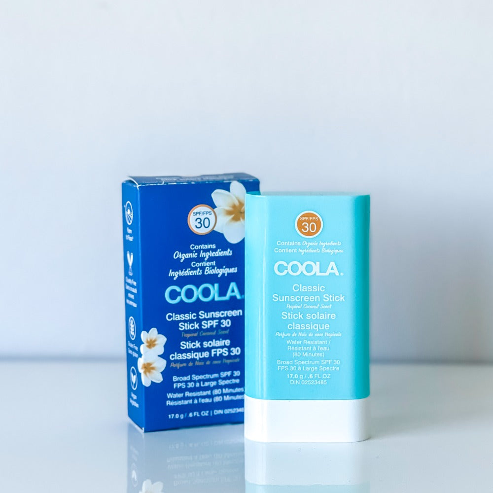 Classic Sunscreen Stick .6oz. Perfectly portable organic sunscreen stick gives you water-resistant, broad spectrum UVA/UVB protection whenever you need it. Supercharged with our antioxidant-rich Plant Protection complex, this naturally scented Tropical Coconut stick helps fight free radicals while nourishing your skin.