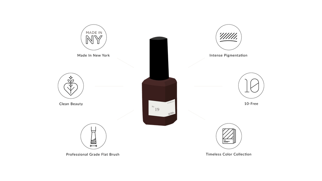 Sundays nail polish in Canada. Non-toxic, 10 free and vegan beauty. Beautiful variety of colours. This deep, aged wine red is a classic beauty for your fingertips. It's rich pigment will have everyone asking where you got your nails done.