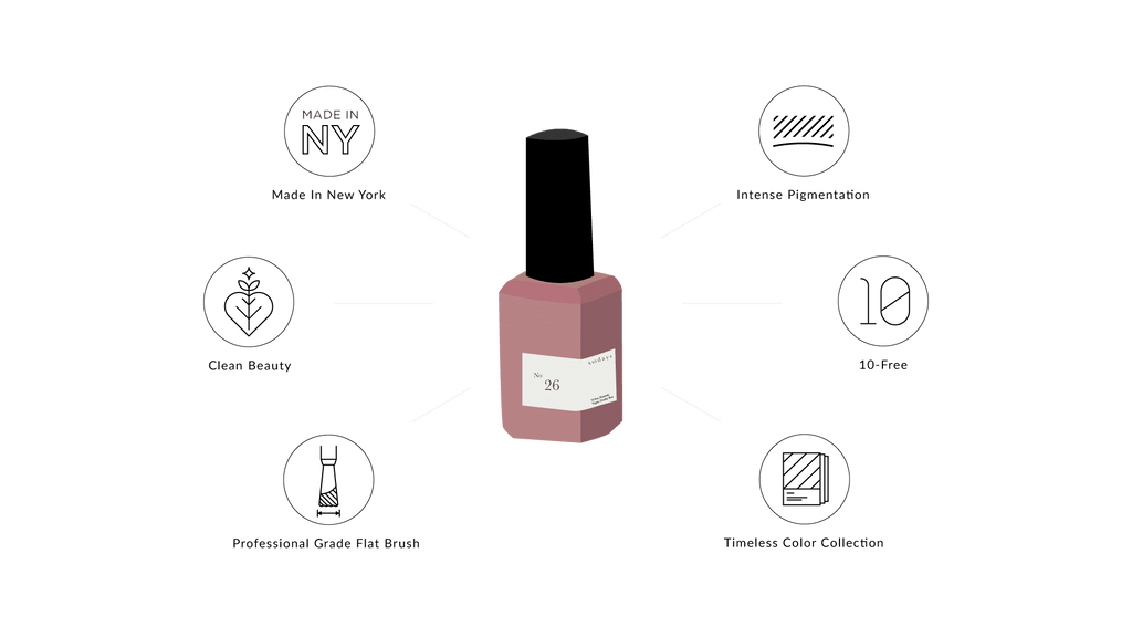 Sundays nail polish in Canada. Non-toxic, 10 free and vegan beauty. Beautiful variety of colours. This gorgeous Mauve is a fall favourite. Perfect for a fun girls weekend or a nice dinner party with your man. It's rich pigment is smooth and spreads evenly.