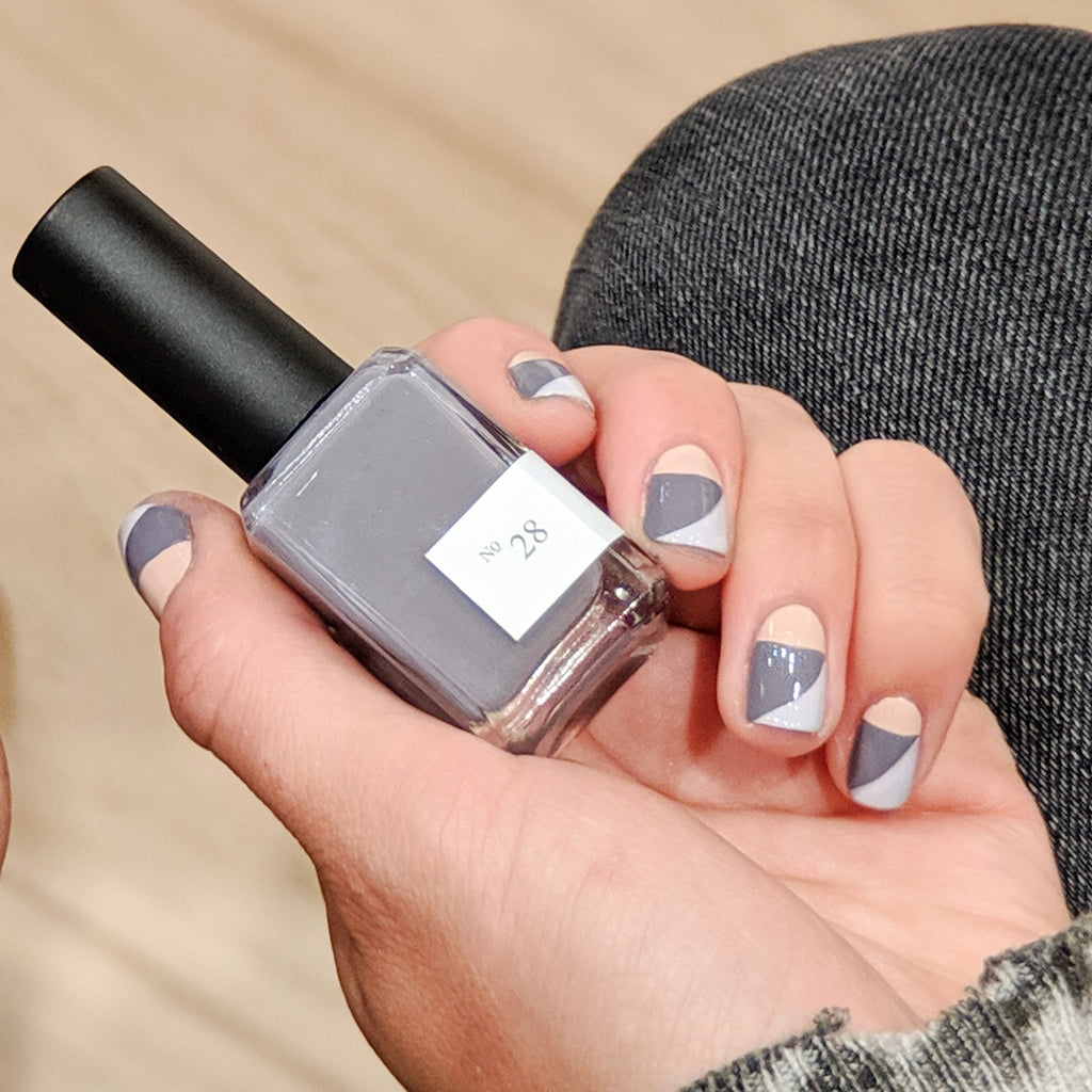 Sundays nail polish in Canada. Non-toxic, 10 free and vegan beauty. Beautiful variety of colours. Lavender grey / gray for the win. Manicure / pedicure gold. It's a beautiful rich pigment that lasts for days and goes on evenly. Pretty for spring, summer, fall or winter!