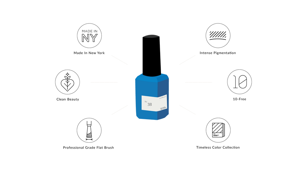 Sundays nail polish in Canada. Non-toxic, 10 free and vegan beauty. Beautiful variety of colours. Medium blue is actually a rich deep blue with aqua tones. It's verging on cobalt but such a pretty colour for your next manicure or pedicure.