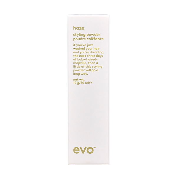 EVO Haze Styling Powder 10.1 oz. vegan / cruelty free / made without sulfates, parabens or gluten. This styling powder adds volume and texture with a matte finish. This powder creates volume with touchable texture. Product packaging offers refillable pump which reduces environmental impact and wastage.