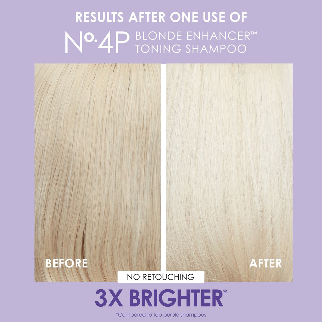 Olaplex purple shampoo cleanses, tones, and repairs while keeping hair hydrated from roots to ends. Sulfate-free formula creates a rich lather to neutralize brassiness and boost brightness after one use for all blonde, lightened, and grey hair.