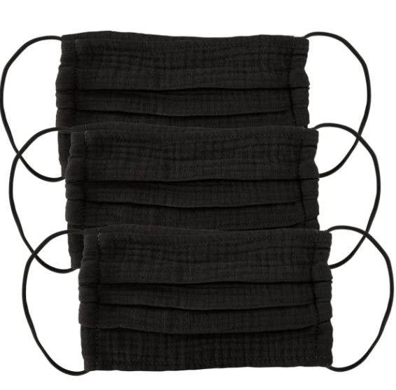 Shop Kitsch 100% Cotton Face Mask 3 Layer 3 Pack in Canada. Black VERY soft cotton material Washable & reusable Comfortable & easy to wear and one size fits most. This mask is not a replacement for PPE masks. Wash this mask after each use in a washing machine or with hot water and soap. Next Level recommends you lay flat or hang to dry if they fit perfectly the first wear. Throw in the dryer after washing if it feels a little loose on the first shot. For best practices, please follow the CDC guidelines.