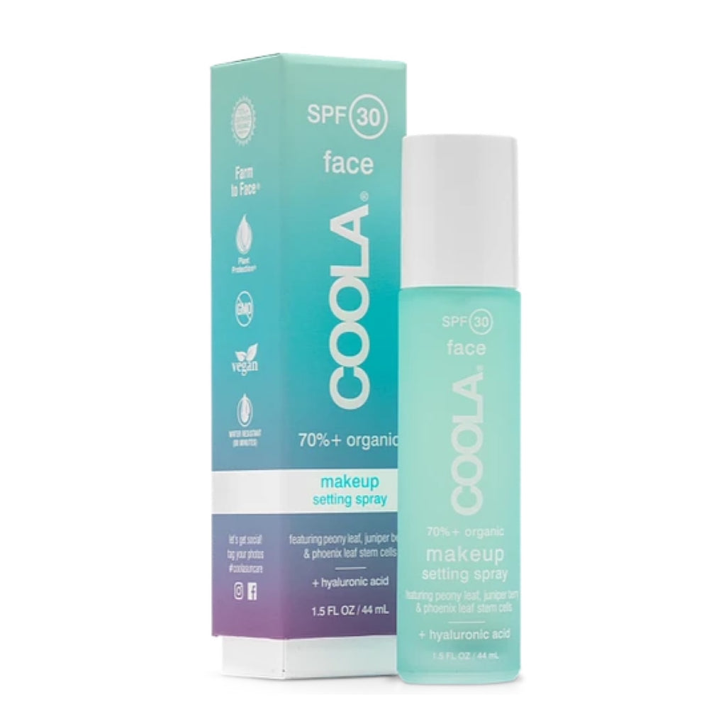 Coola Organic Makeup Setting Spray SPF 30. A few mists will keep your makeup flawless.