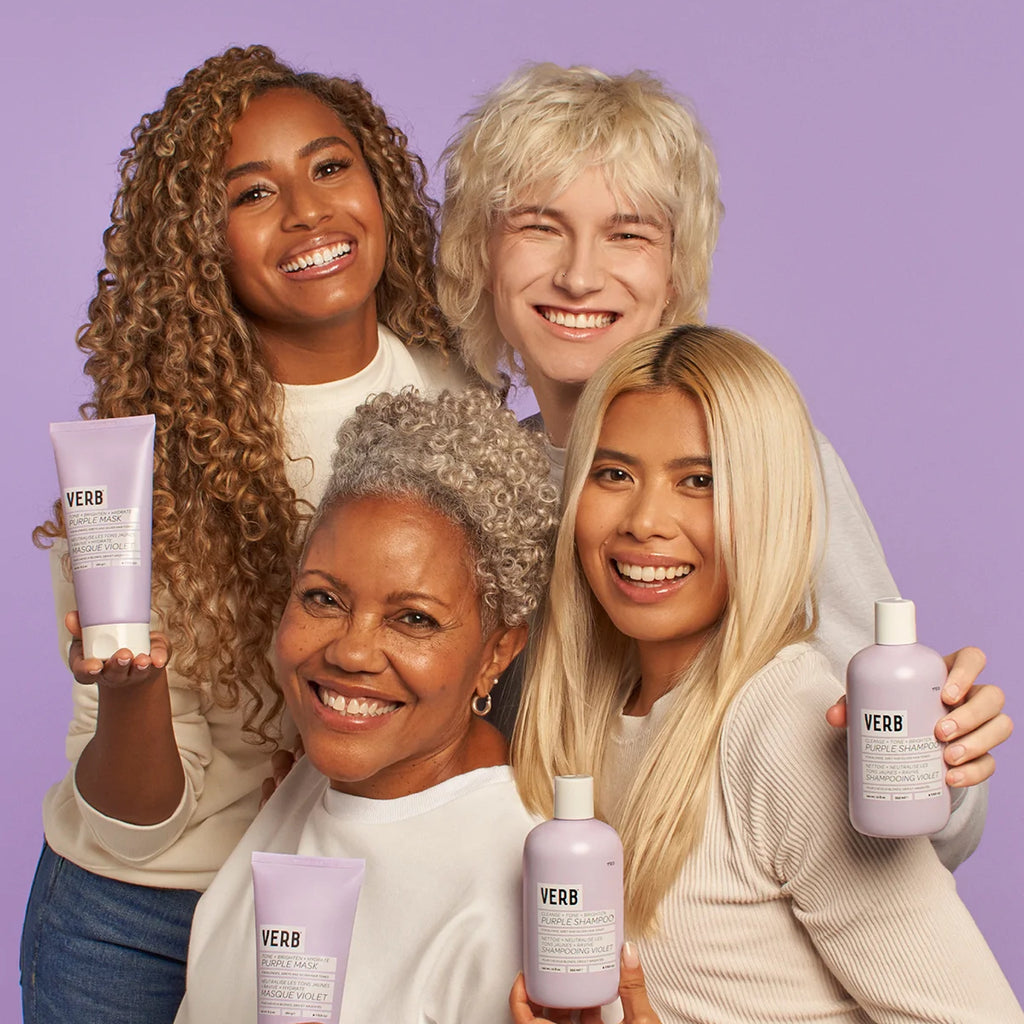 Brighten up, tone up. Formulated with pro-grade violet pigment and açaí extract, Purple Shampoo is designed to cleanse and brighten while toning brassy yellow hues in blonde, grey and silver hair.