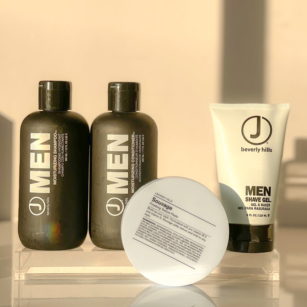 For that guy you know who always has perfect hair and a clean shave. Our J Beverly Hills Men's shampoos are top sellers on our site. Our texturizing paste is medium hold with a flexible, matte finish. We topped this bundle off with our J Beverly Hills Shave Gel which lathers up for a smooth shave and a fresh finish.