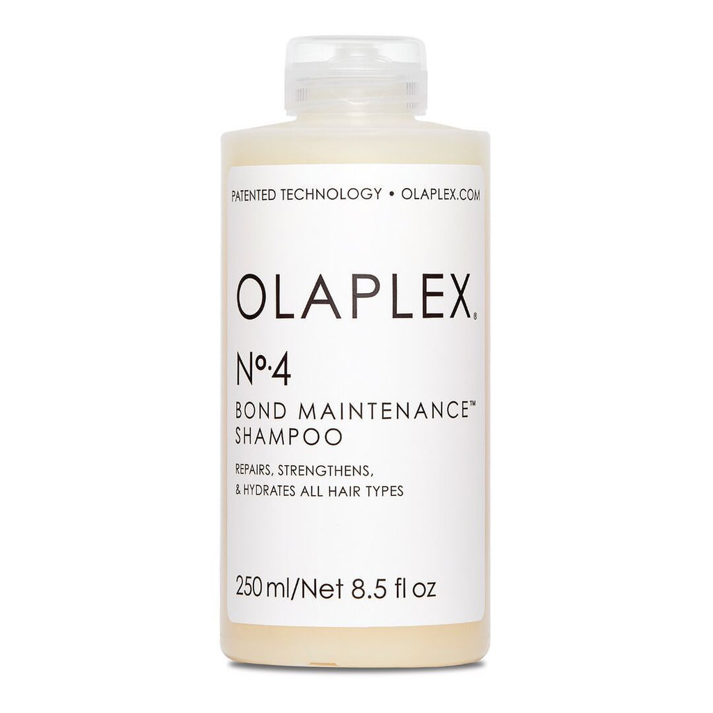 Shop Olaplex No. 4 Bond Maintenance Shampoo 8.5 oz. in Canada. N°4 Shampoo repairs and protects hair from everyday stresses — including damaged hair, split ends, and frizz — by re-linking broken bonds. Leaves hair easier to manage, shinier and healthier with each use. N°4 is color-safe and proven to reduce breakage and strengthen all types of hair. 
