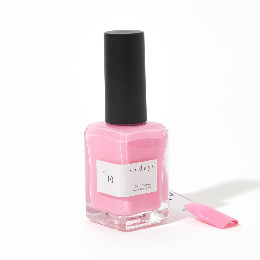 Sundays nail polish in Canada. Non-toxic, 10 free and vegan beauty. Beautiful variety of colours. Pale pink tones and hues for your fingertips.