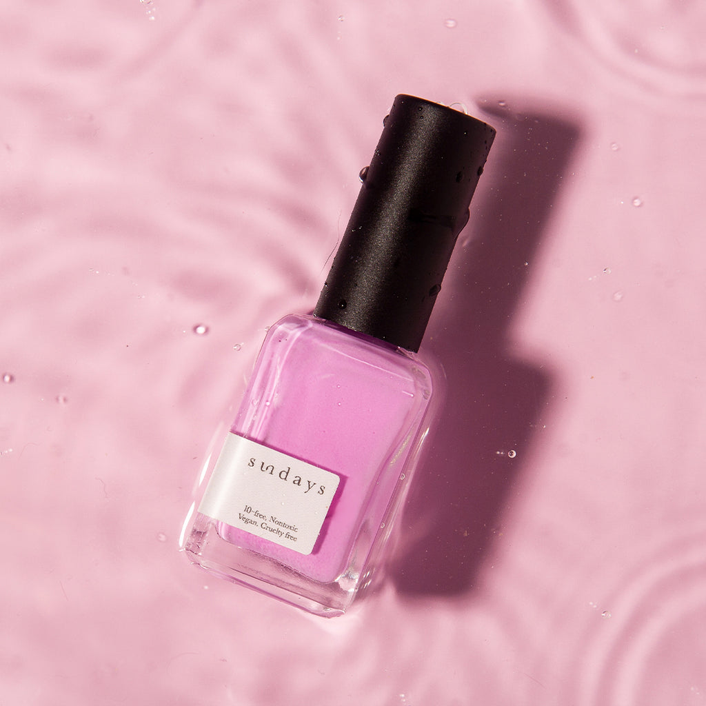 Sundays nail polish in Canada. Non-toxic, 10 free and vegan beauty. Beautiful variety of colours. Pretty pale pink. Pastel pinkish