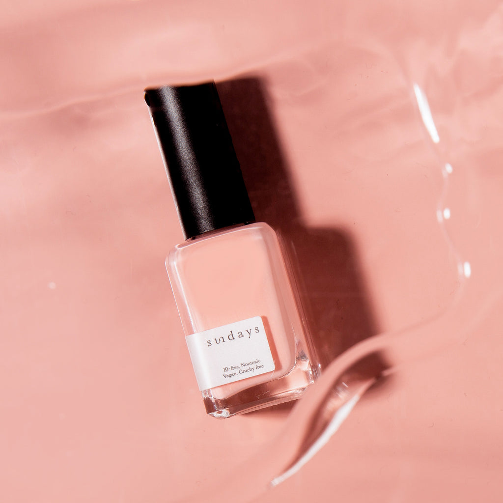 Sundays nail polish in Canada. Non-toxic, 10 free and vegan beauty. Beautiful variety of colours. Buttery pink, creamy pastel blush hues.